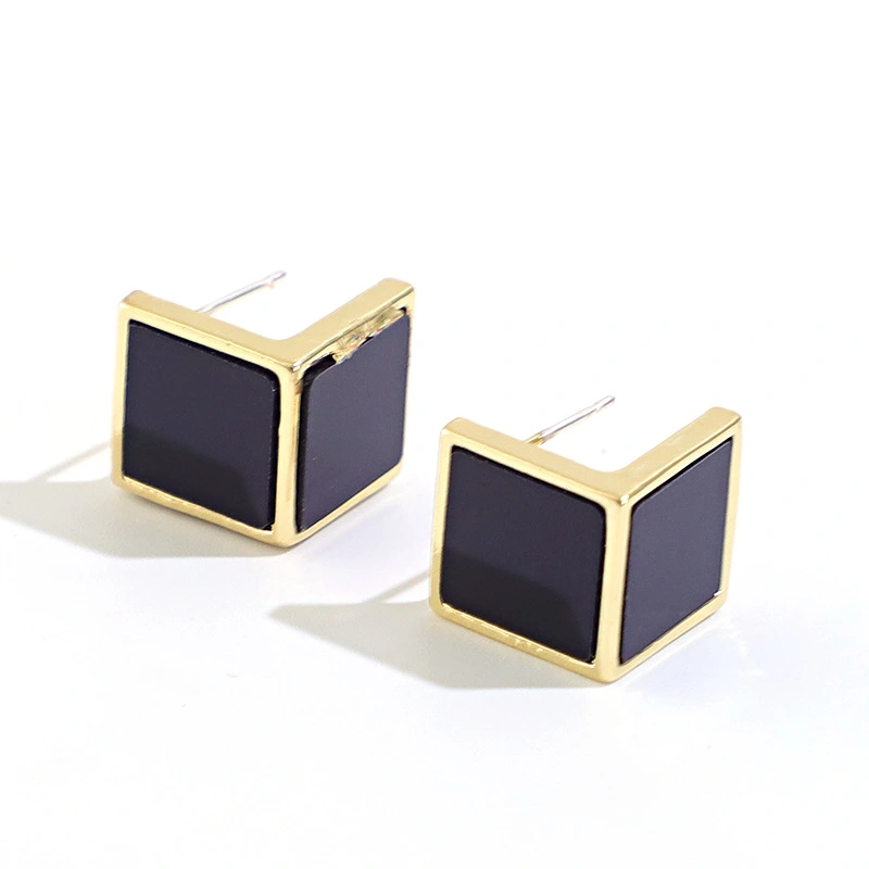 Dongdaemun Simple Geometric Square Small Stud Earrings