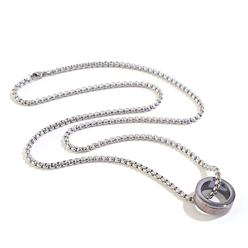 Retro Tide Brand Wild Ring Necklace Dual Men And Women Pendant