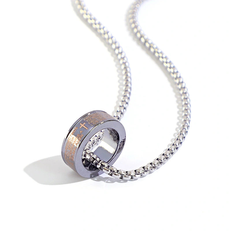 Retro Tide Brand Wild Ring Necklace Dual Men And Women Pendant