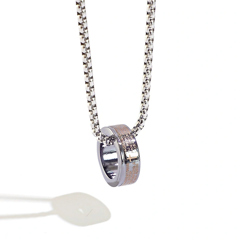 Retro Tide Brand Wild Ring Necklace Dual Men And Women Pendant