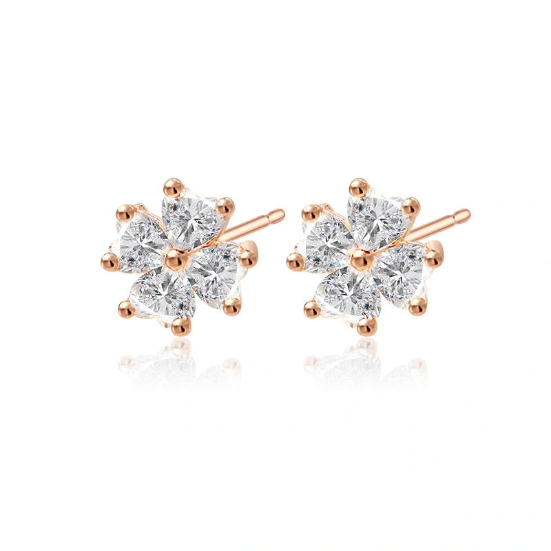 Four-leaf Clover Sterling Silver Earrings Female Simple And Compact Silver Earrings
