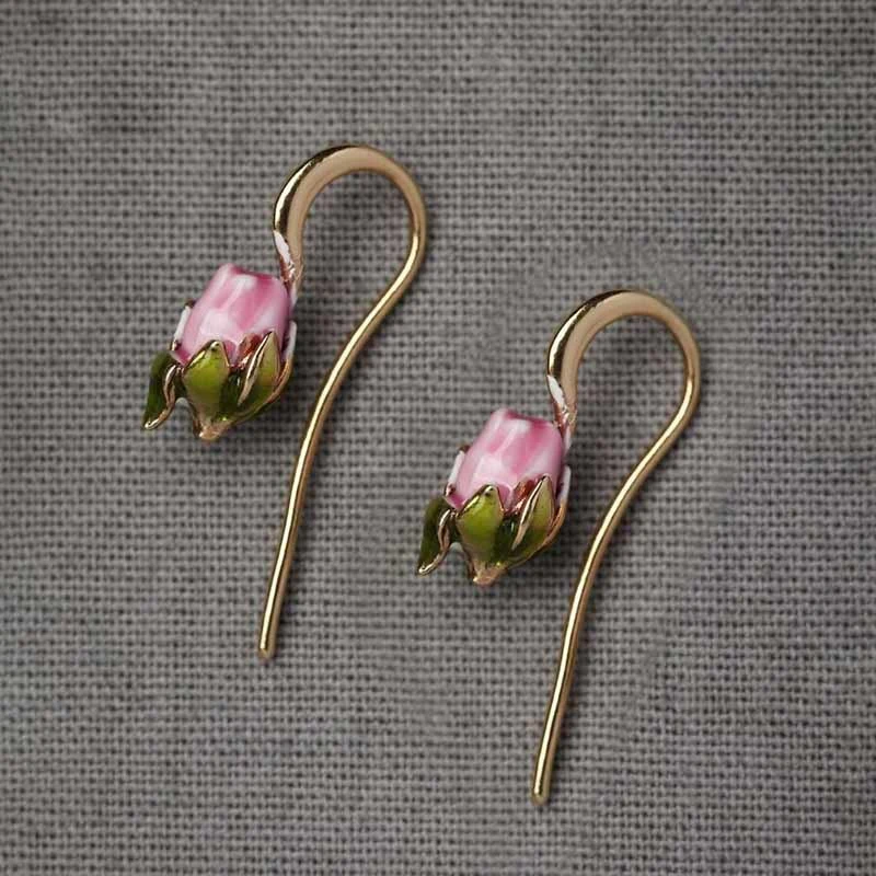 Vintage Plant Flower Tulip Alloy Earrings