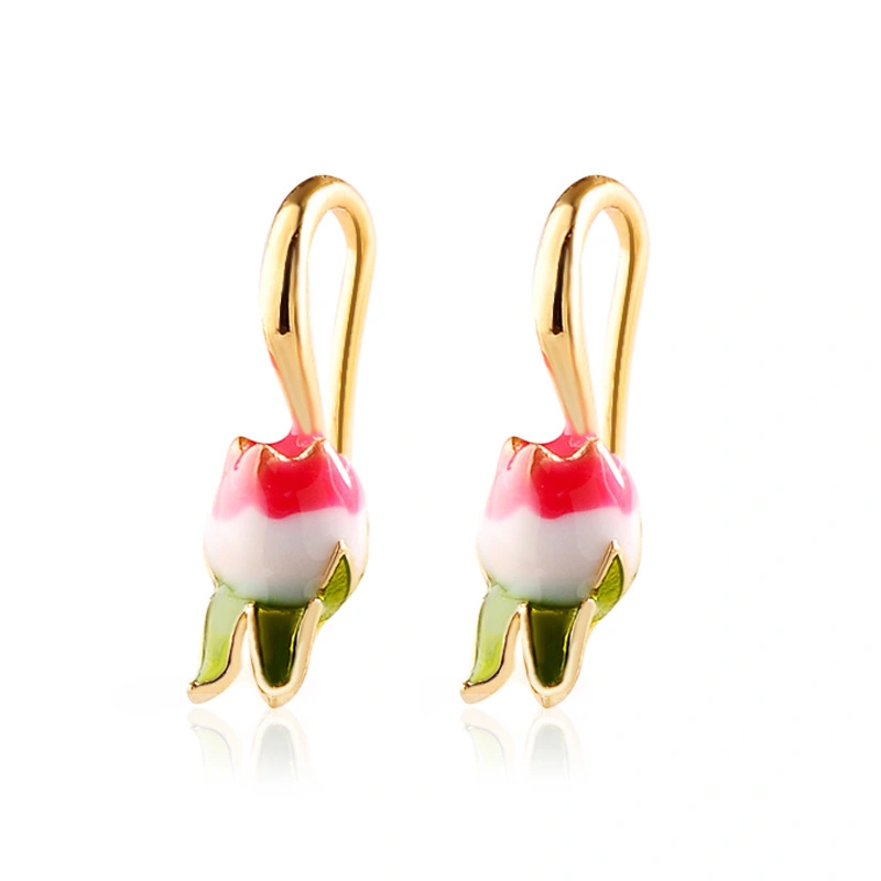 Vintage Plant Flower Tulip Alloy Earrings