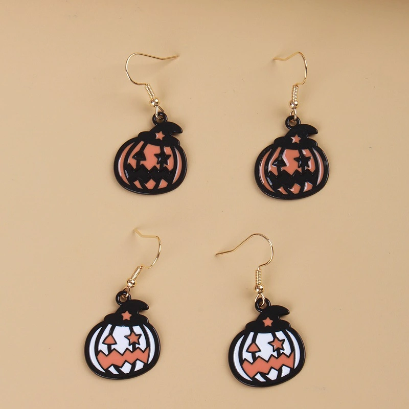 Ghost Skull Ear Hook Holiday Earrings