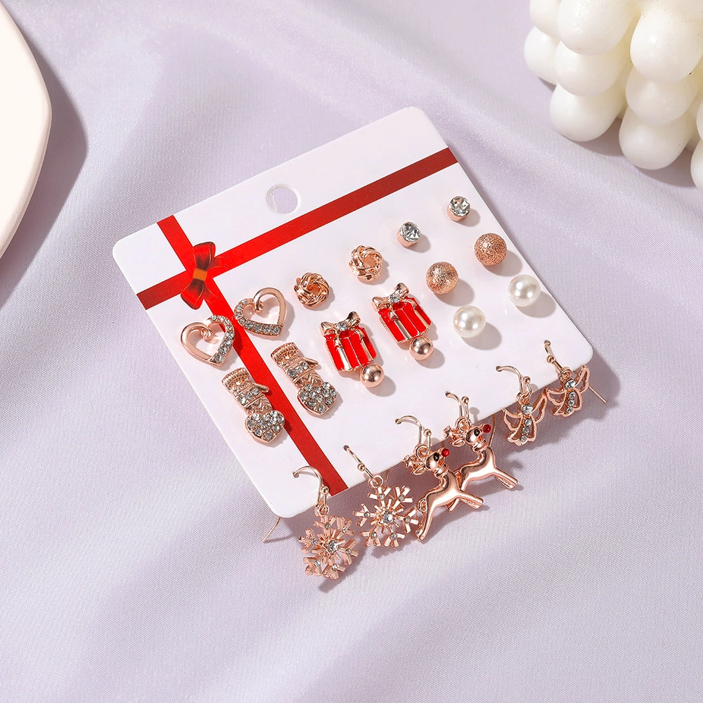 New Holiday Set Earrings Santa Dripping