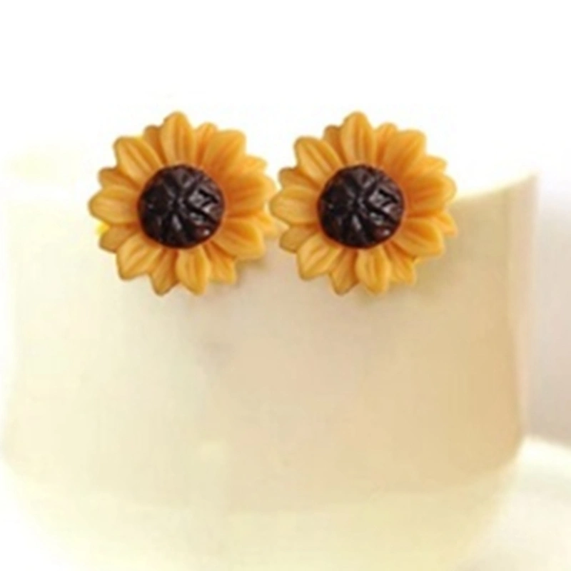 Japanese And Korean  Net Red Sun Flower Girl Student Sweet Ins Wind Flower Earrings