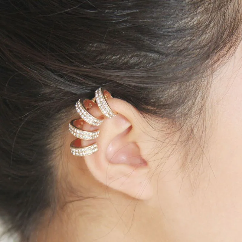 Alloy Diamond Ear Bone Clip Earrings