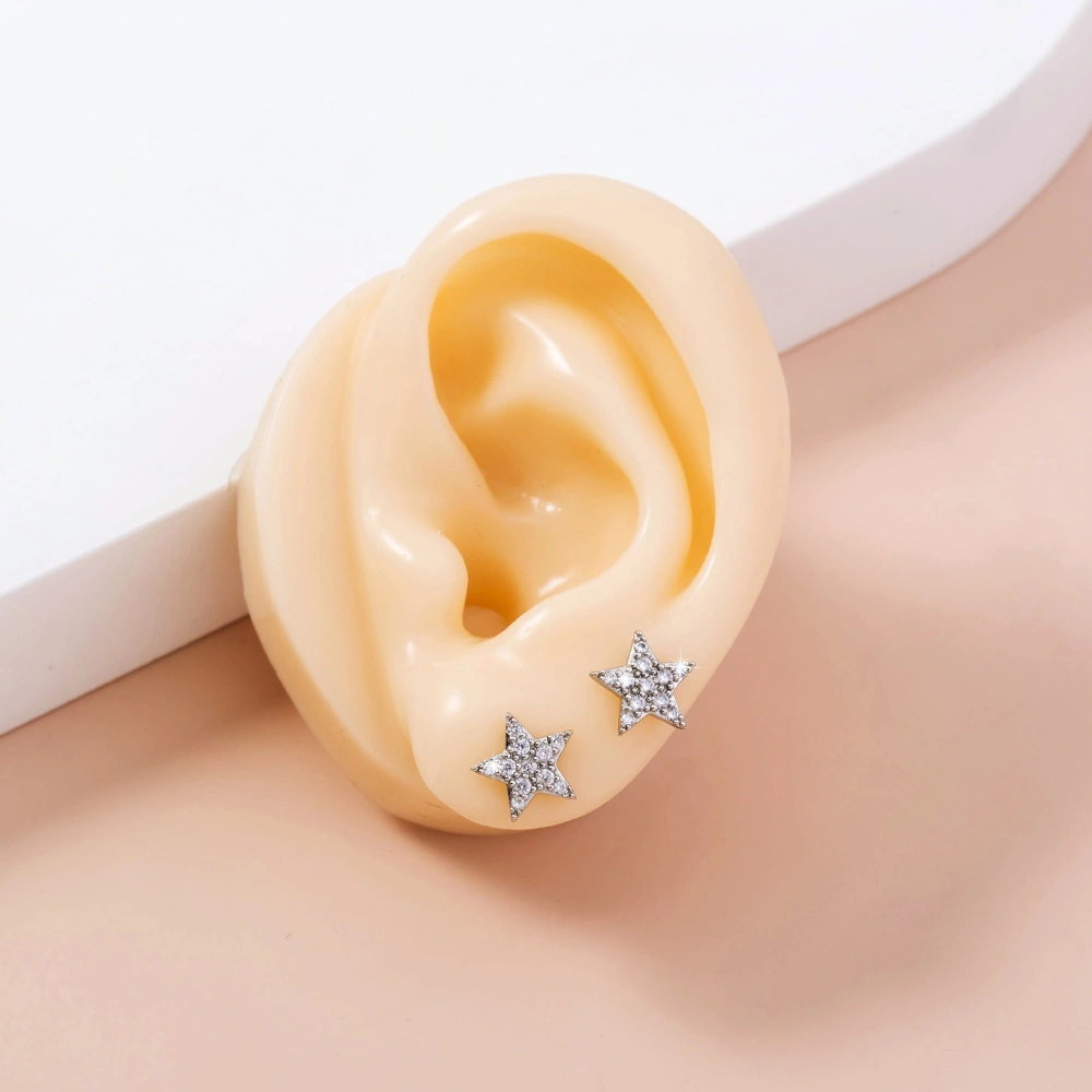 Tiny star-studded Zircon earrings accessories for women