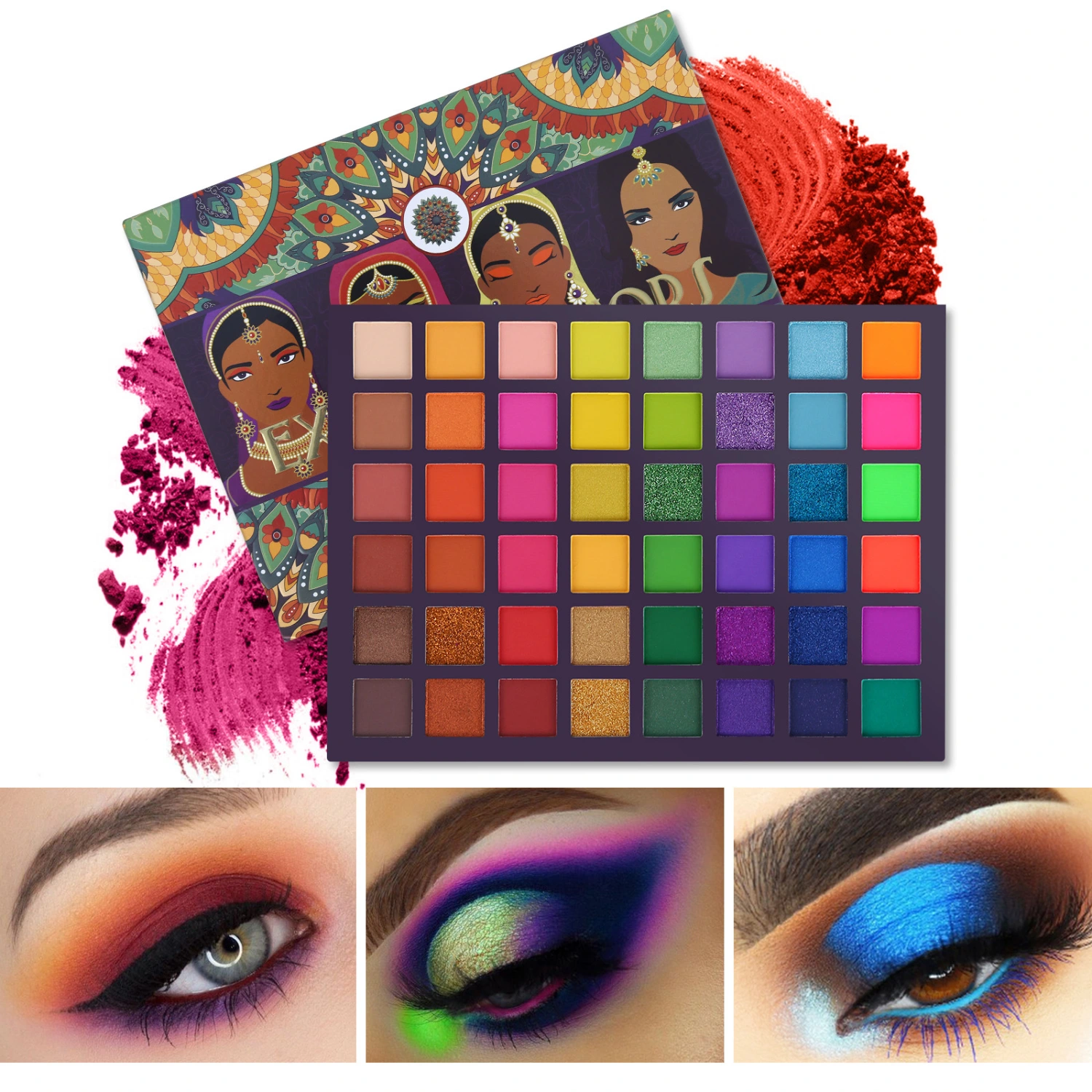 48 Colors Exotic Eyeshadow Palette Shimmer Matte Color Stage Eye Makeup