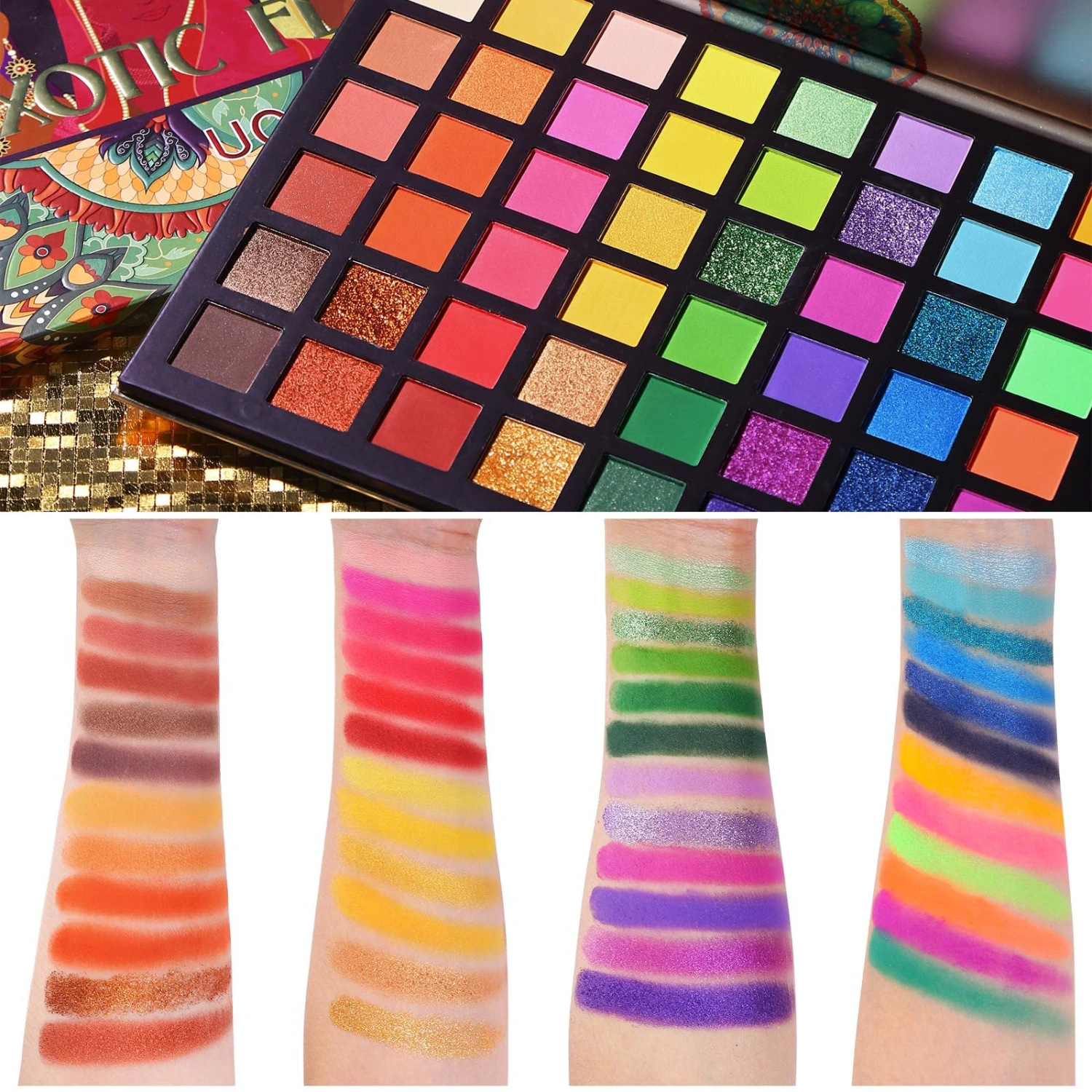 48 Colors Exotic Eyeshadow Palette Shimmer Matte Color Stage Eye Makeup