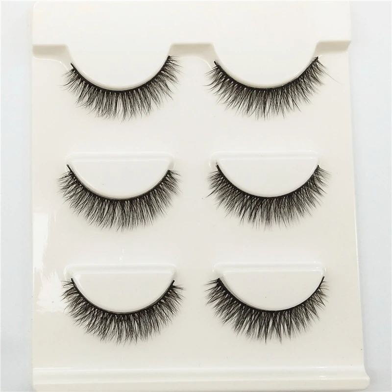 False Eyelashes Natural Tail Extension 3D Simulation Three Pairs