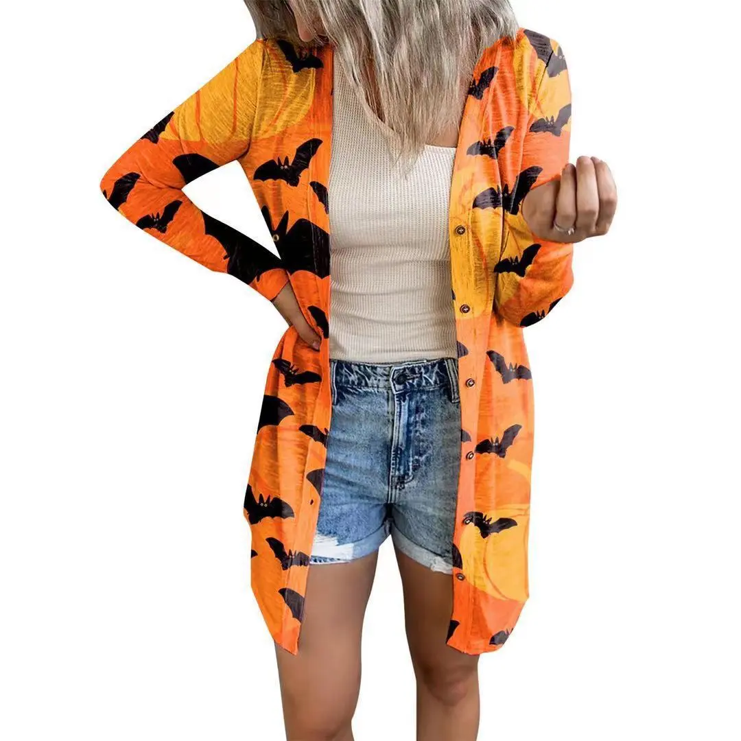 European And American Halloween Theme Printed Coat Small Cardigan