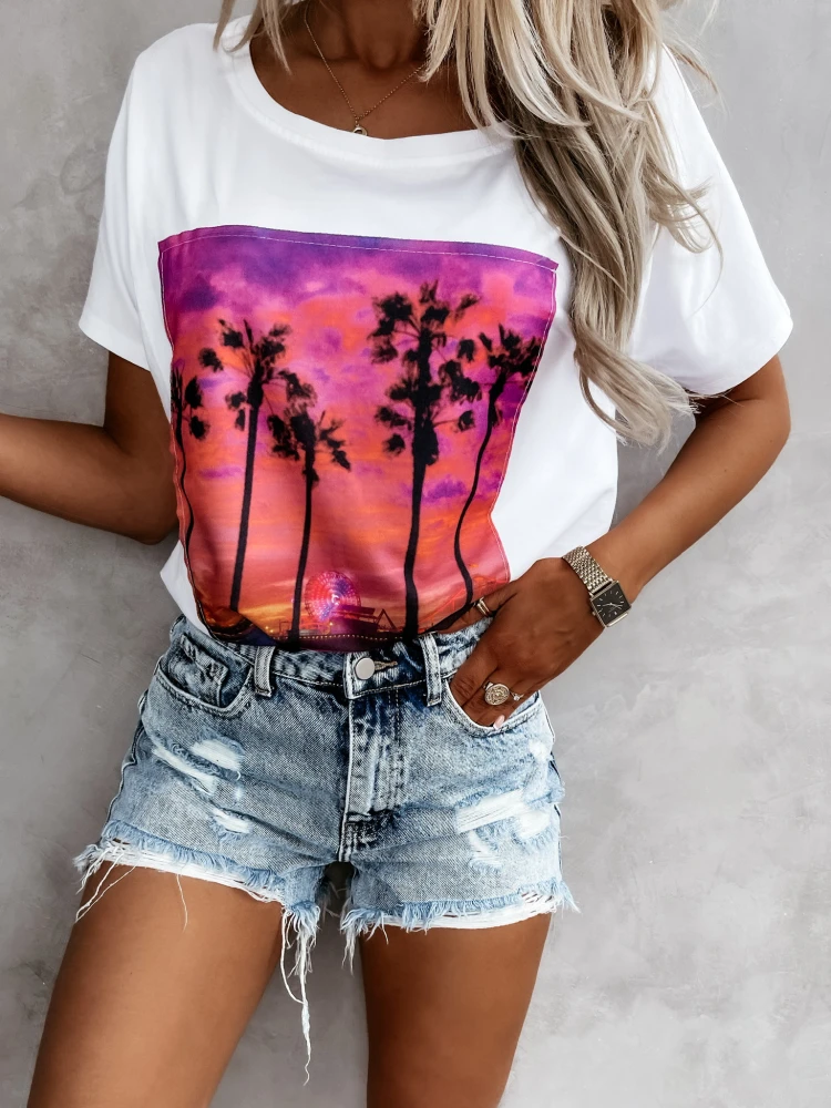 Printed Hot Graphic Cotton T-Shirt Top