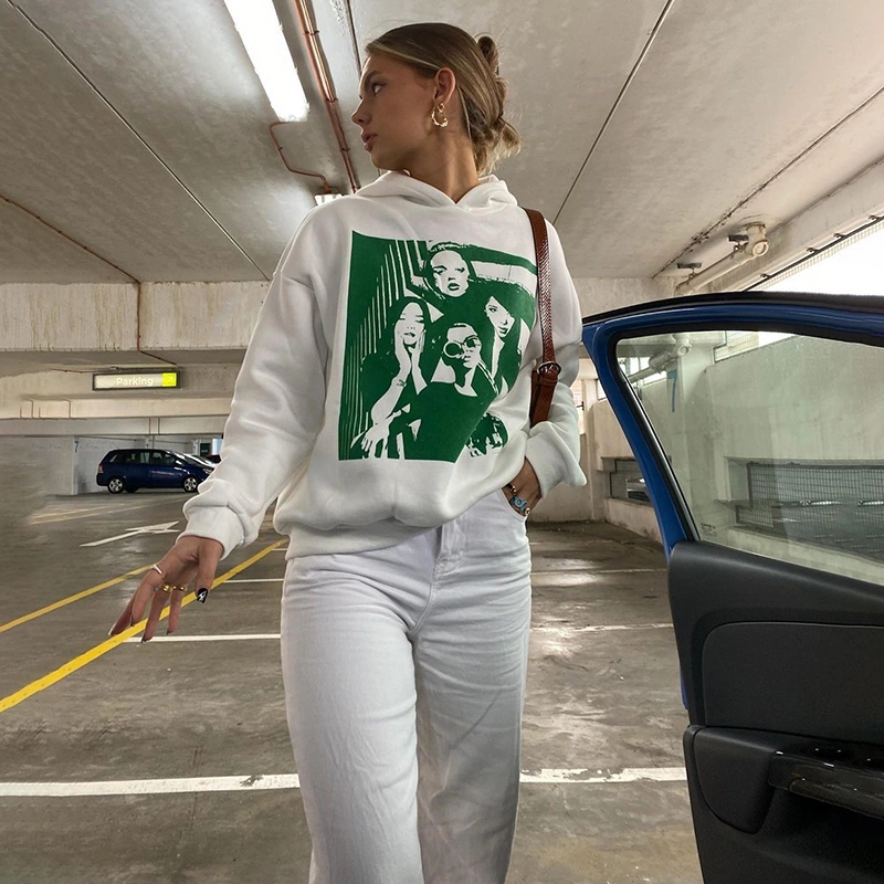 Regular One-piece White Ladies Student Sweater