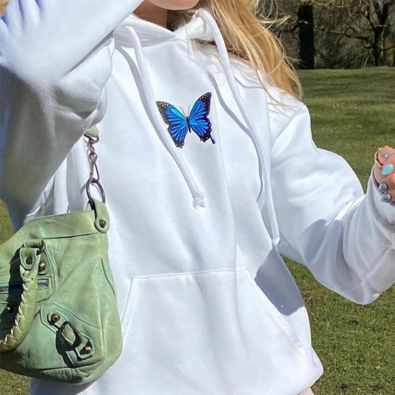 Fashion Casual Hooded Embroidered Loose Sweatshirt