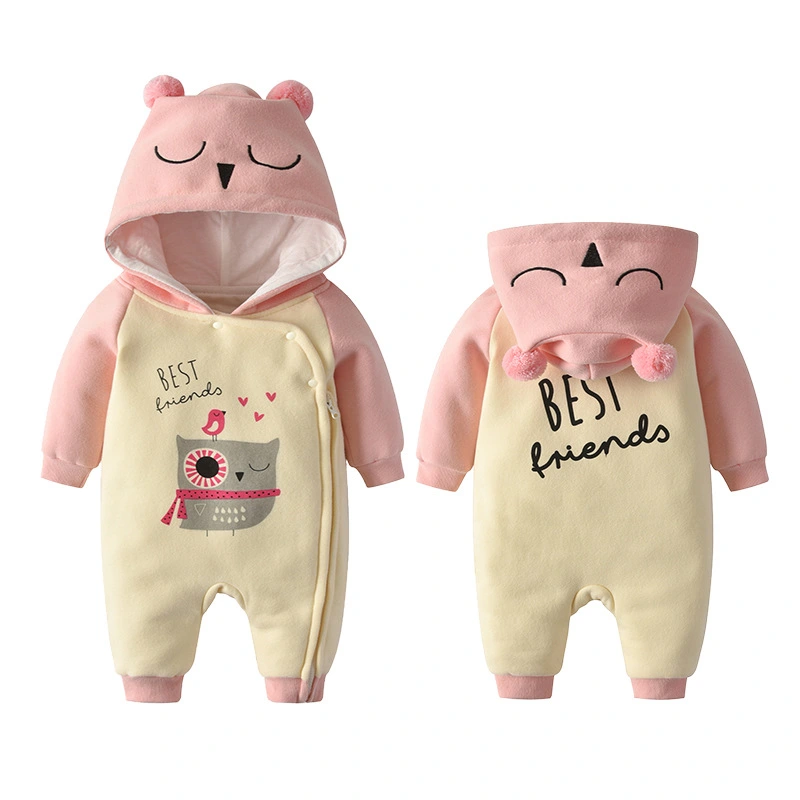 Baby Clothes Autumn Newborn One-piece Cartoon Bird Pattern