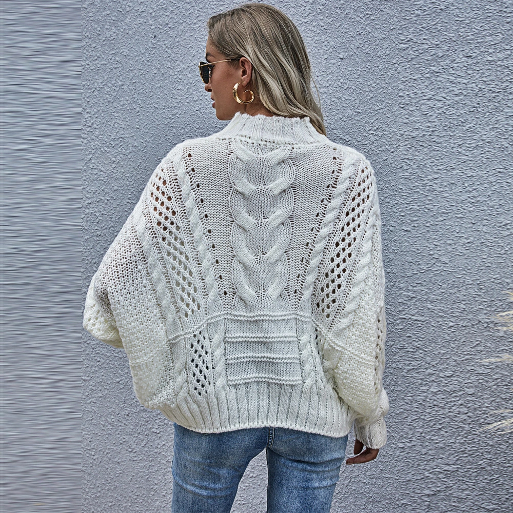 Lazy Wind Hollow Twist Knit Sweater