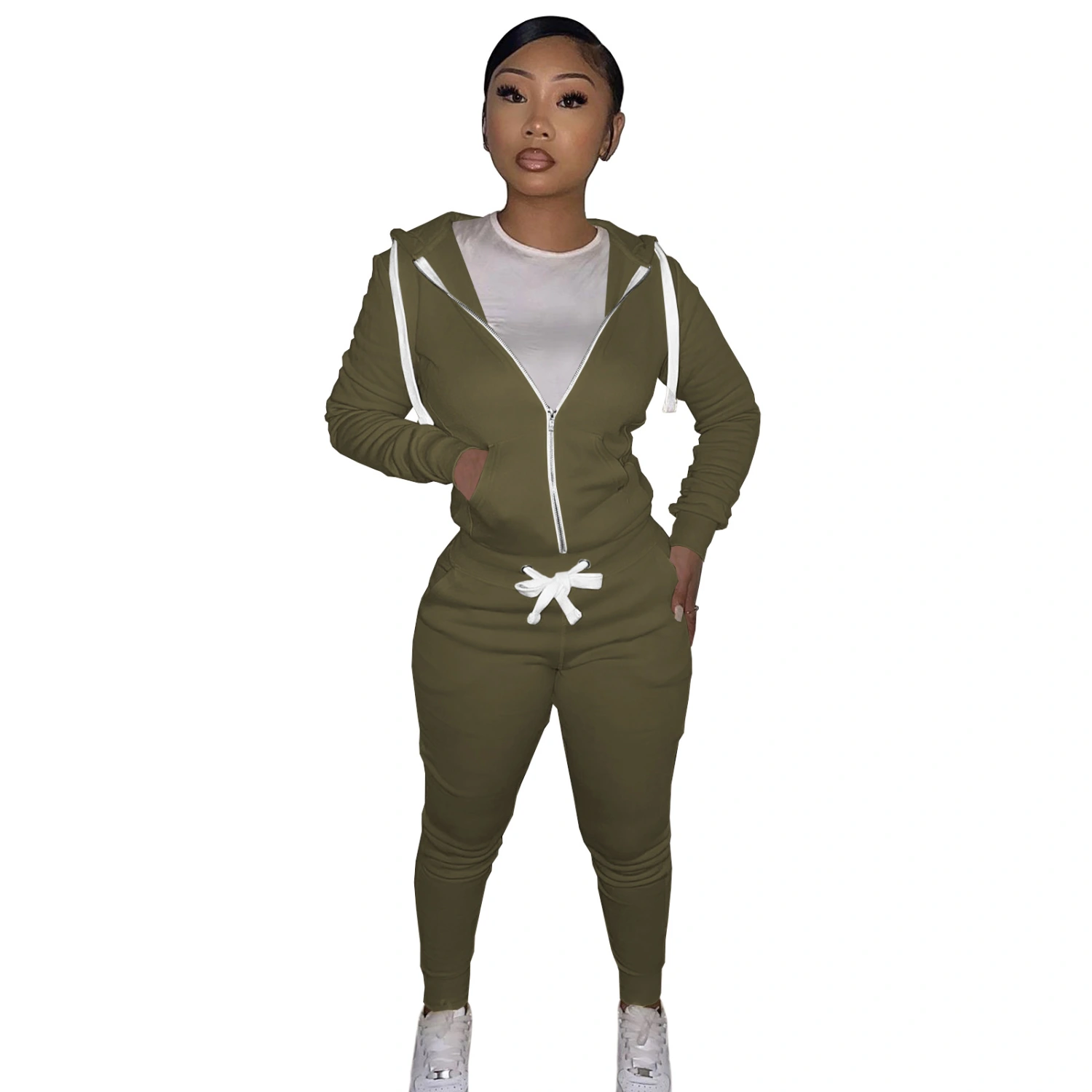 Women's Cotton Sweater Tight-fitting Two-piece Suit