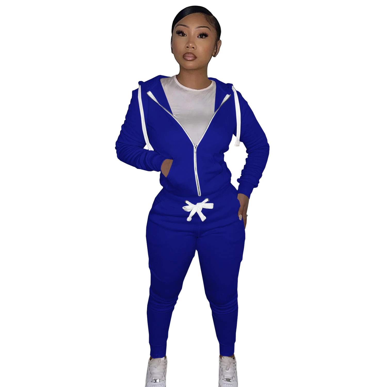 Women's Cotton Sweater Tight-fitting Two-piece Suit