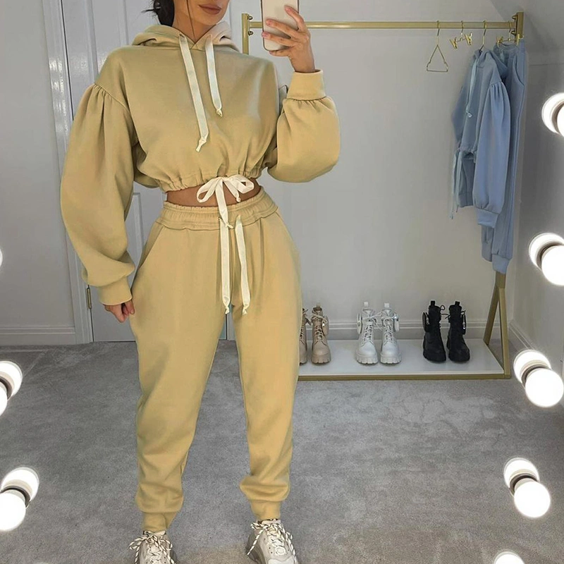 Spring And Autumn Fashion Hooded Pullover Sweater Two-Piece Sexy