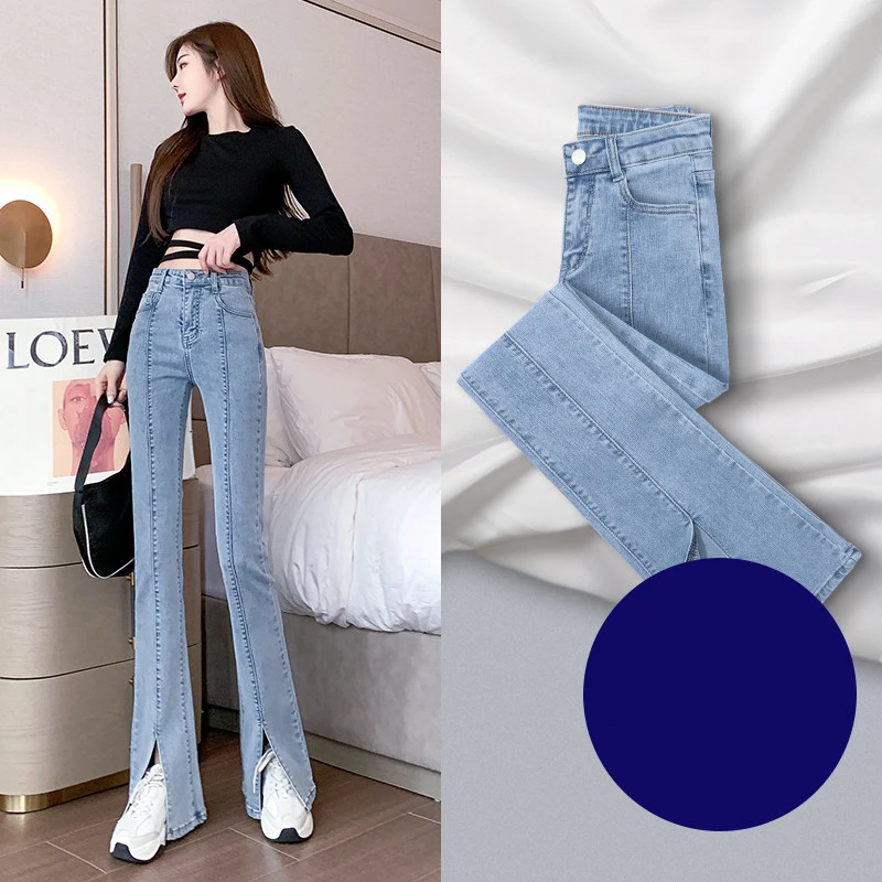 Micro Flared Jeans Women's High-waisted Thin Split Wide-leg Women's Pants