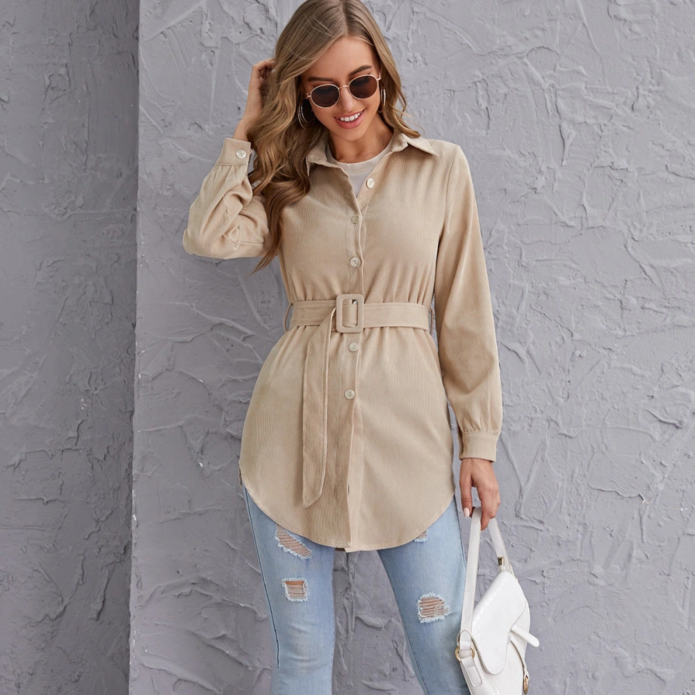 Loose casual front buttoned lapel coat