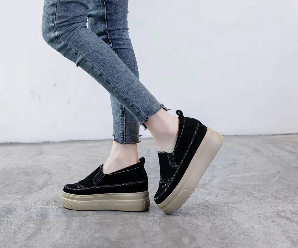 Leather All-match Black Casual Shoes