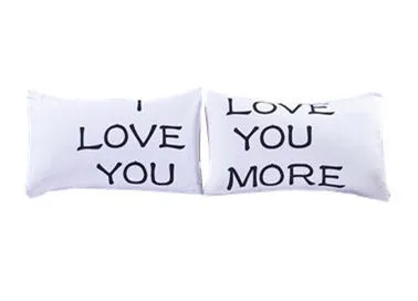 Personality White Couple Pillowcase Kingqueen Bedding
