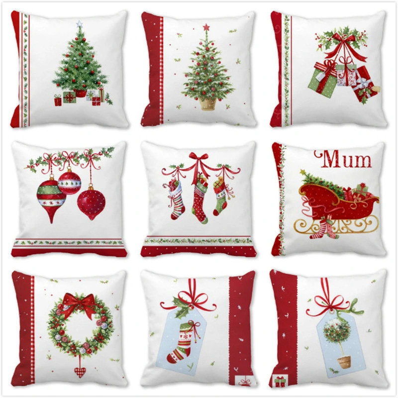 Christmas Gift Garland Peach Skin Pillowcase