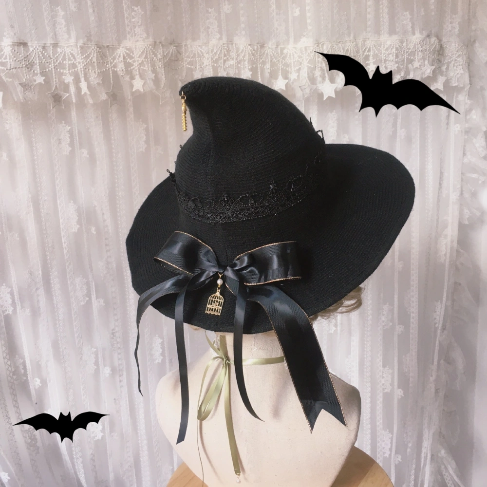 Element Witch Hat Daily Lolita Style Knitted Witch Hat