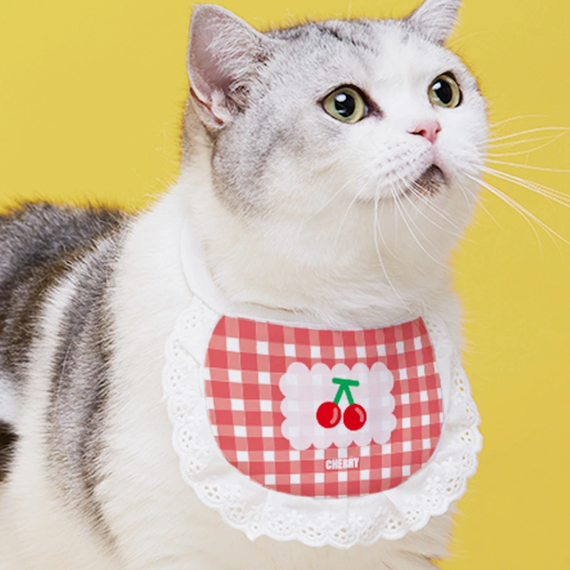 Pet Cat Supplies Saliva Towel Collar Bib Cute