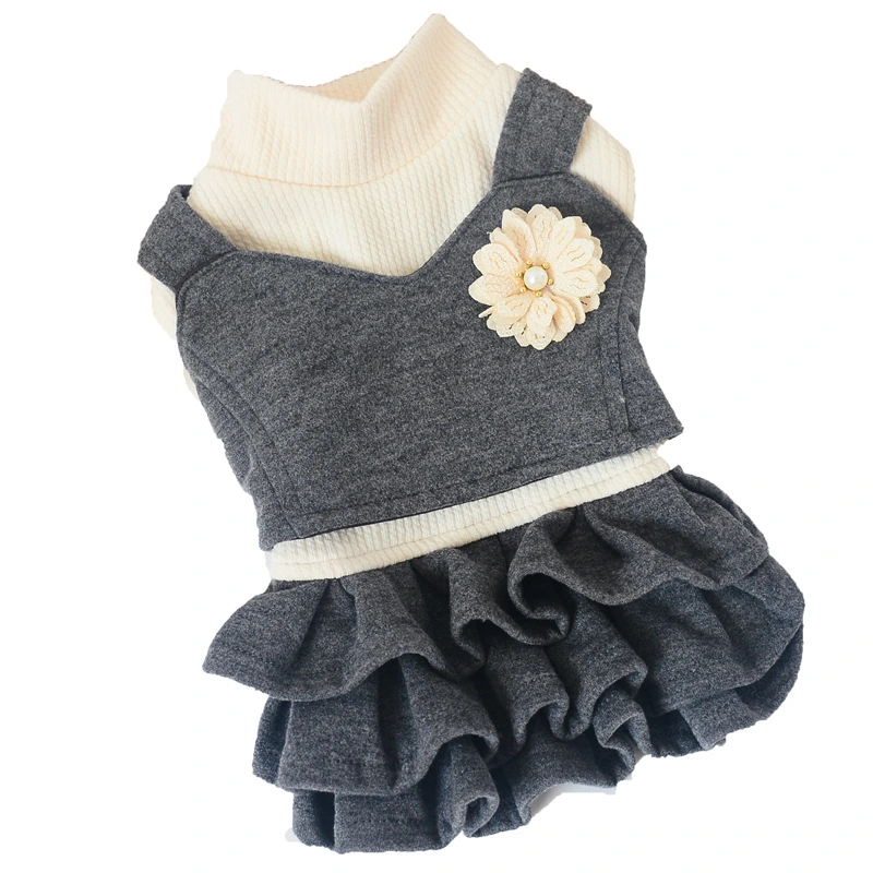 Korean Style Woolen Princess Dress Dog Clothes Teddy