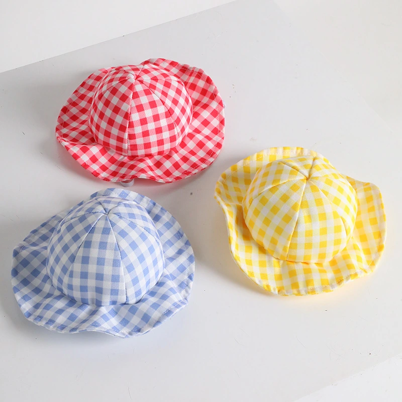 Pet Cute Fashion Plaid Sun Hat