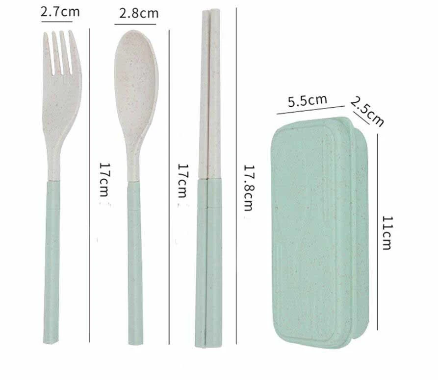Household Portable Folding Wheat Straw Tableware