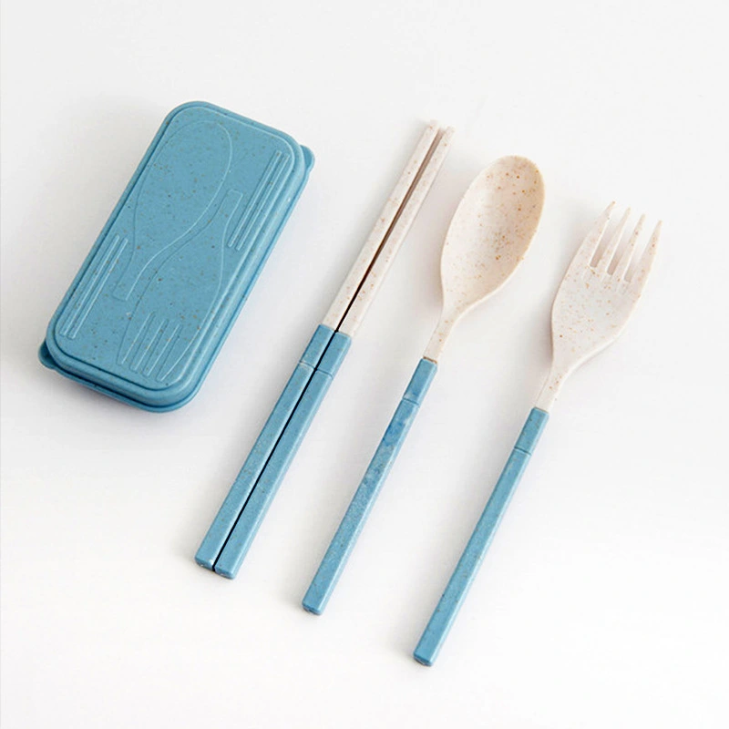 Household Portable Folding Wheat Straw Tableware