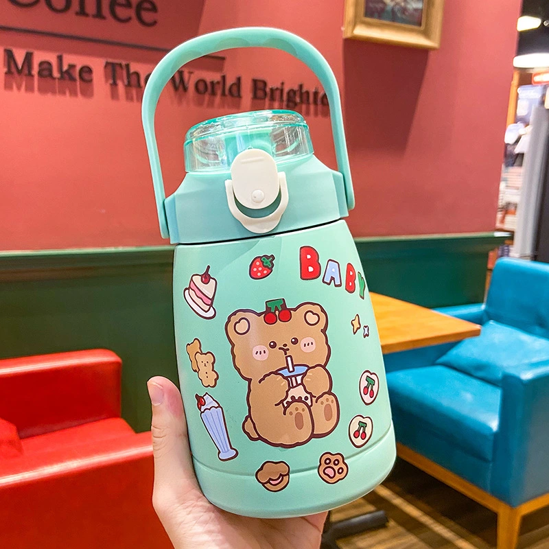 High-value Net Celebrity Large-capacity Big Belly Vacuum Flask Cute Cartoon