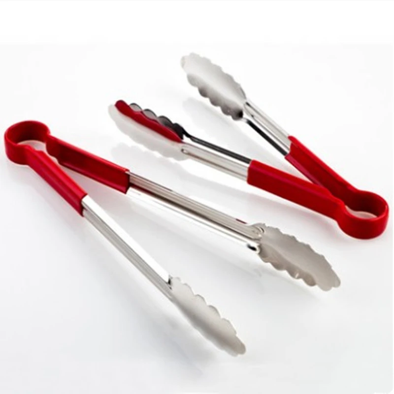 Stainless Steel Red Silicone Handle Bread Clip