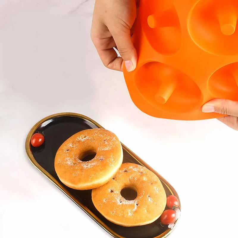 Silicone Mold For 6 Round Chocolate Donuts