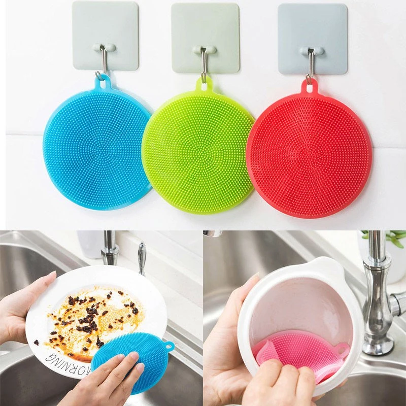 Multifunction Silicone Dish Bowl Cleaning Brush Magic Scouring Pad Pot Pan Wash Brushes Kitchen Washing Tool