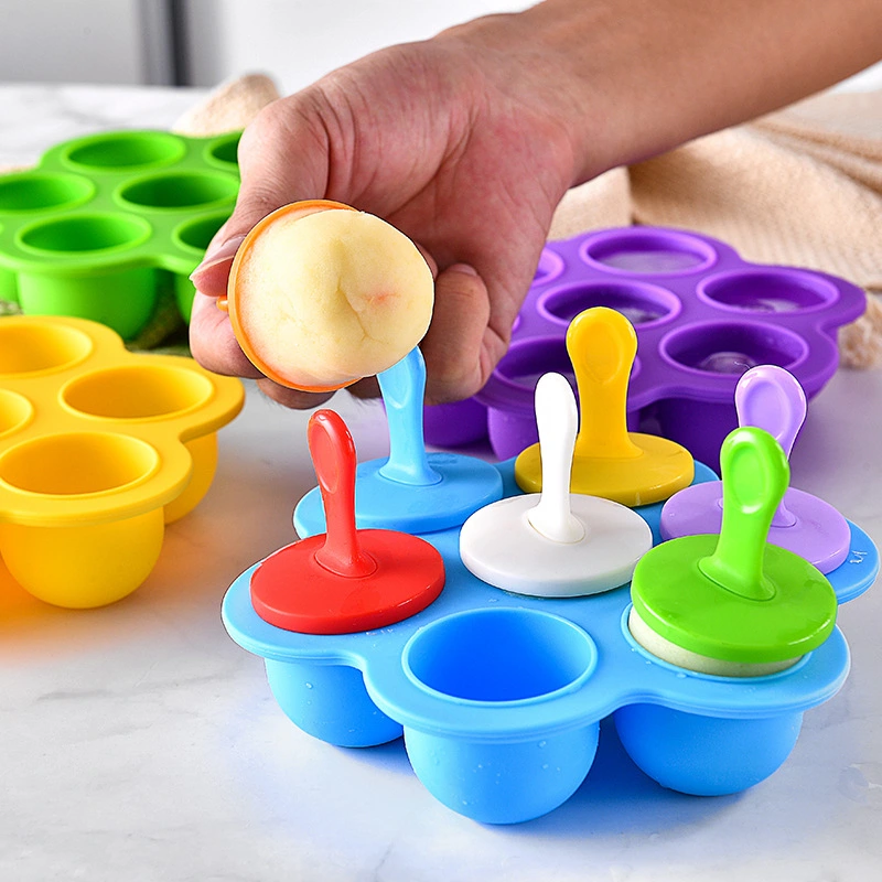 Home-Made 7-Hole Silicone Popsicle Ice Tray Mold