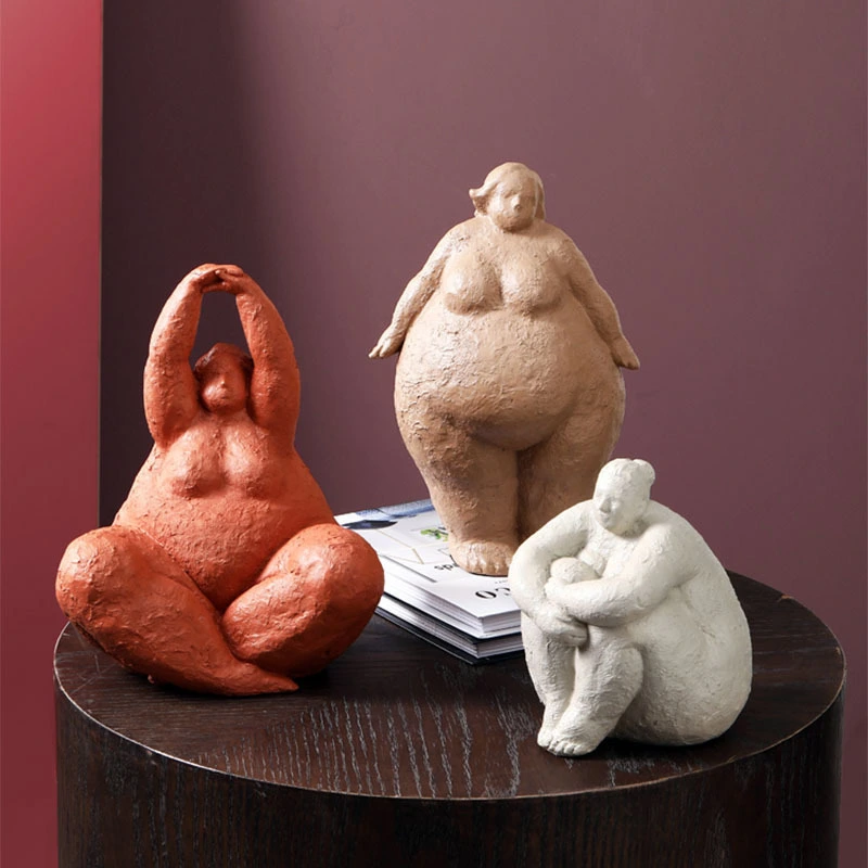 Abstract Art Fat Woman Ornament Character Resin Craft