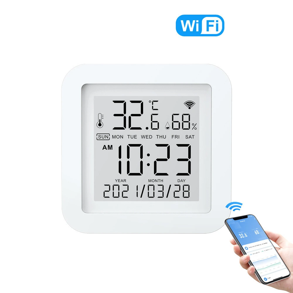 WIFI Temperature & Humidity Sensor For Smart Home Smart Life Thermometer With Display Support Alexa Google Assistant