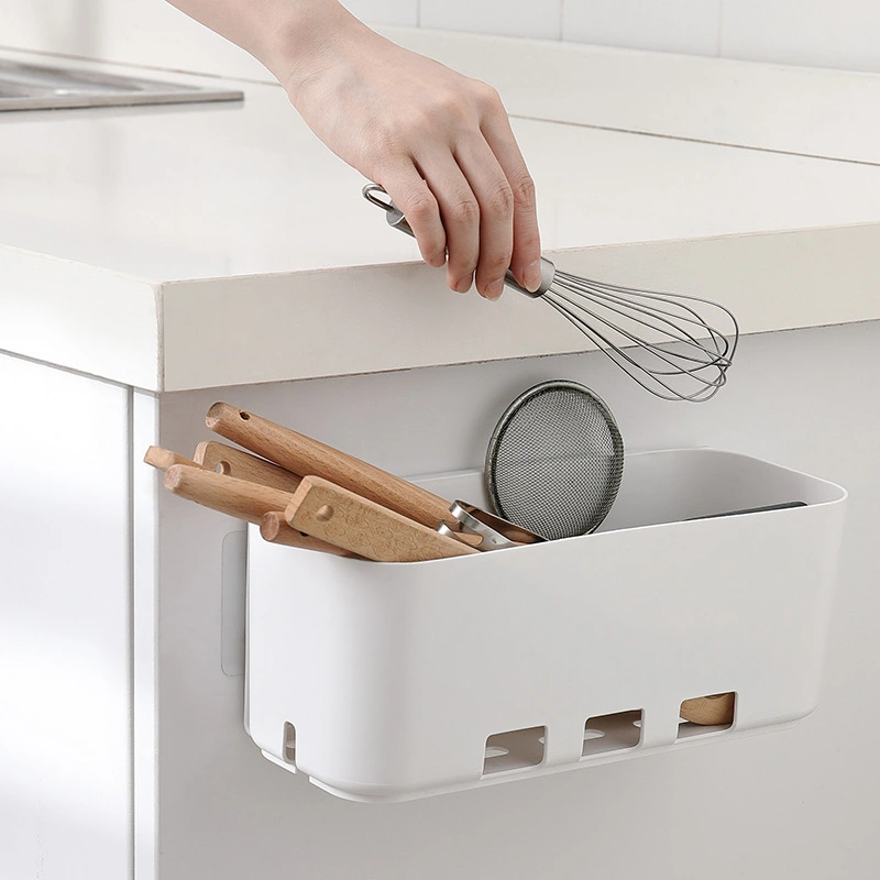 Kitchen Cabinet Retractable Storage Rack Drawer Type Multi-function Hole Free Refrigerator Bath Organizer Food Preservation Box