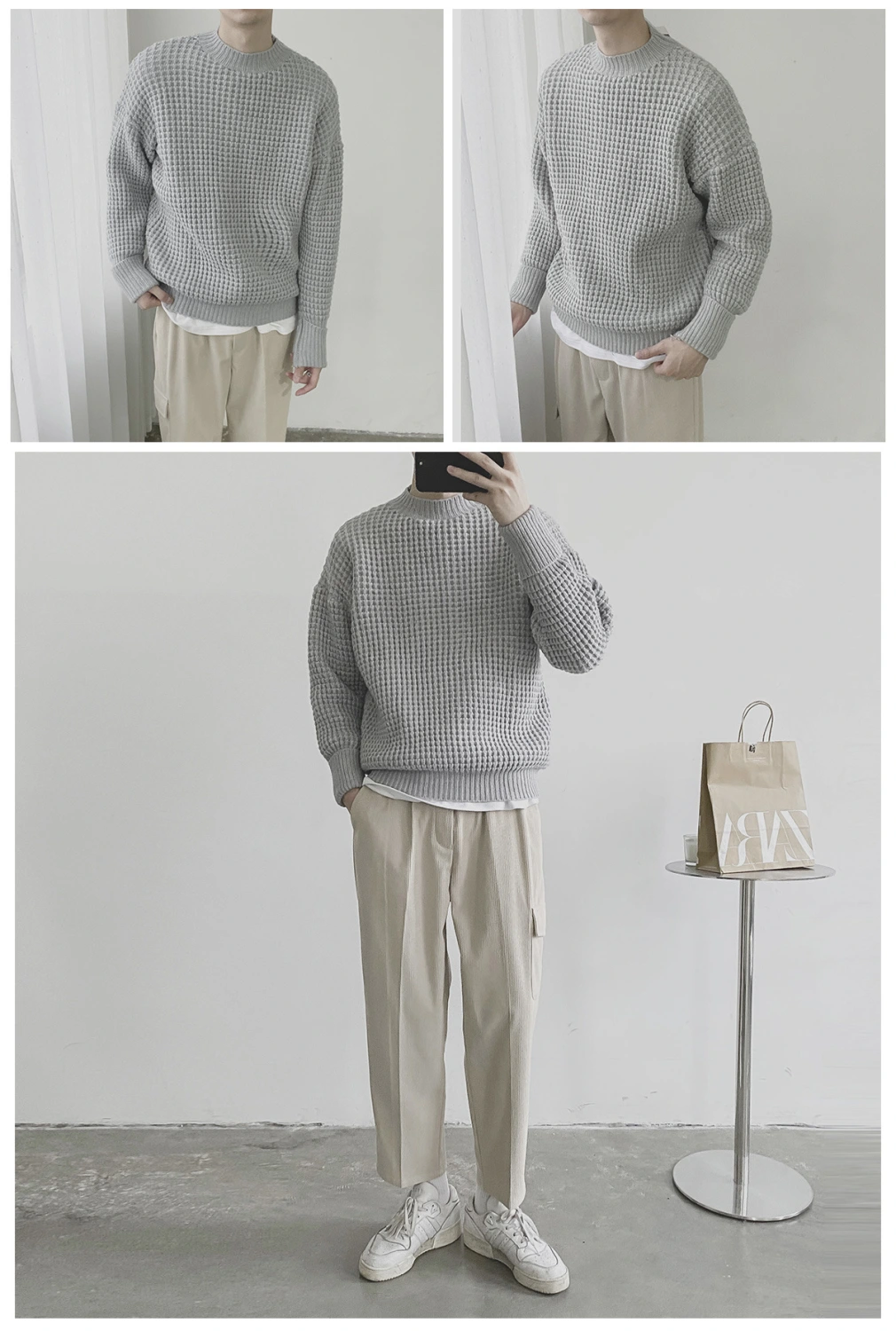 Korean Version Of Loose Pineapple Print Thick Pullover Sweater
