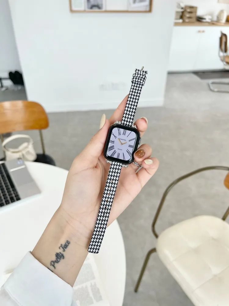 Fashion Fine Canvas Houndstooth Strap