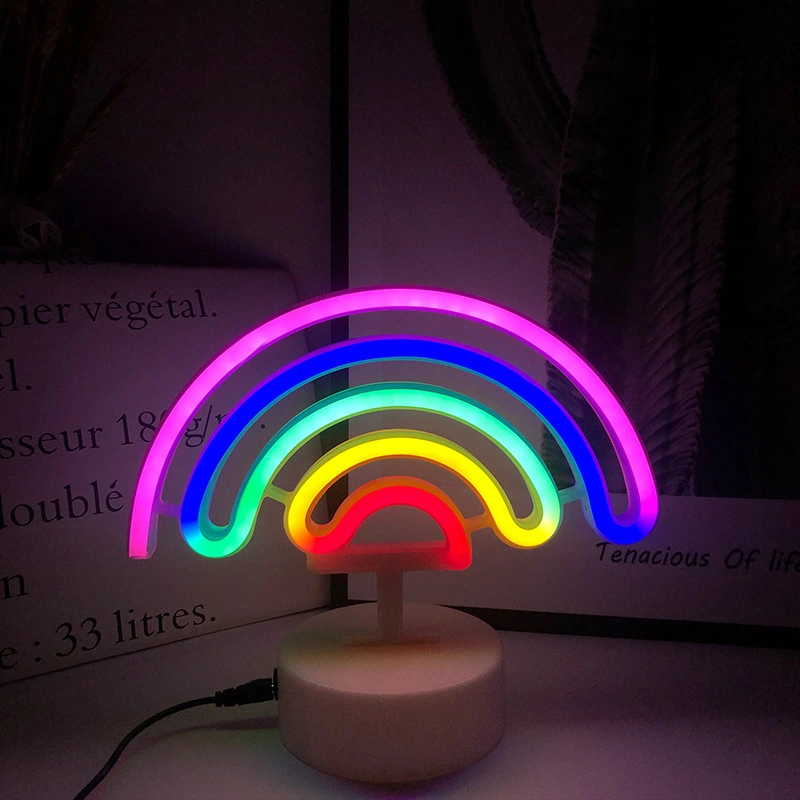 Dual Purpose Rainbow Modeling Lamp With Base Interior Decoration