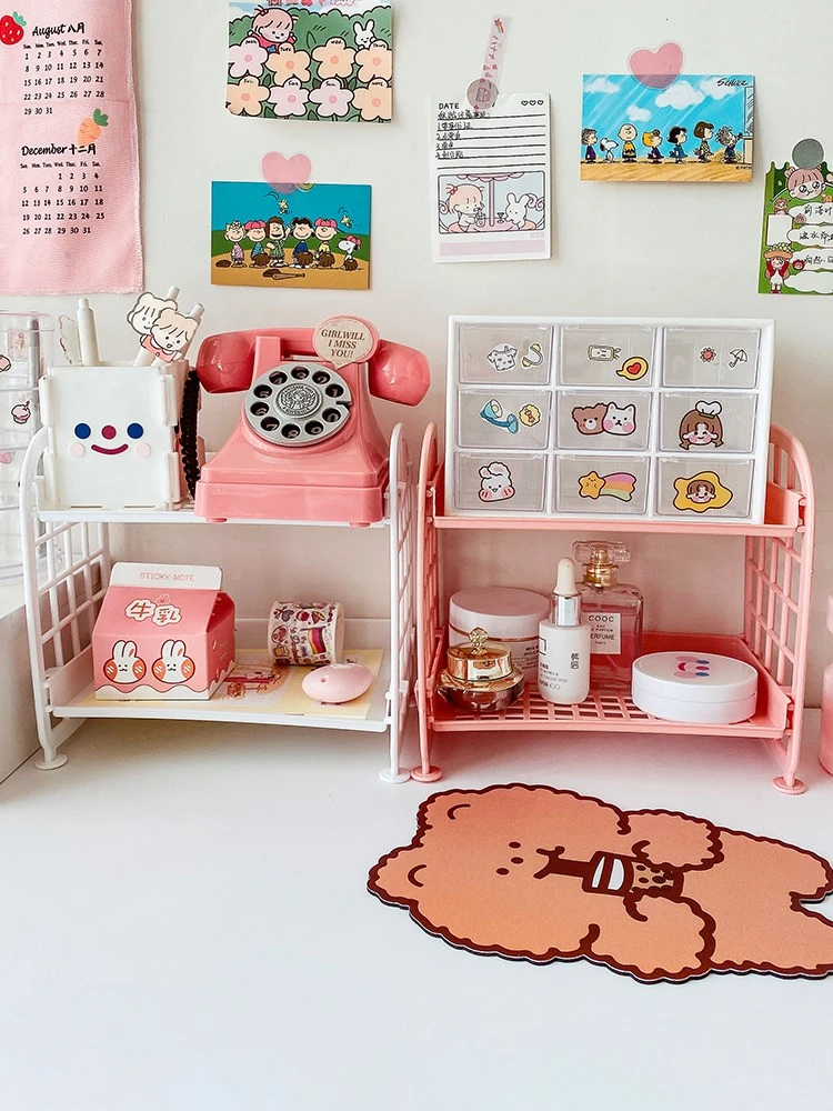 Simple Double-layer Desktop Rack For Girls