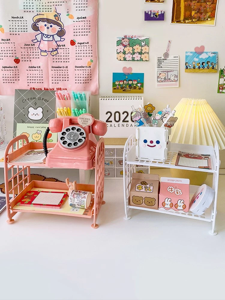 Simple Double-layer Desktop Rack For Girls