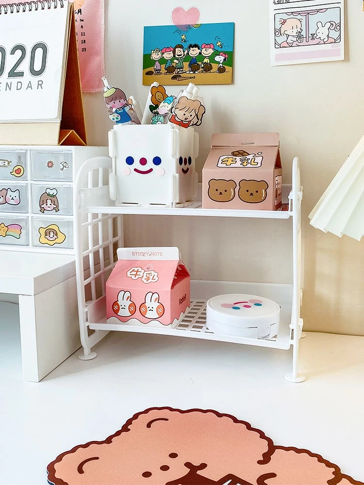 Simple Double-layer Desktop Rack For Girls