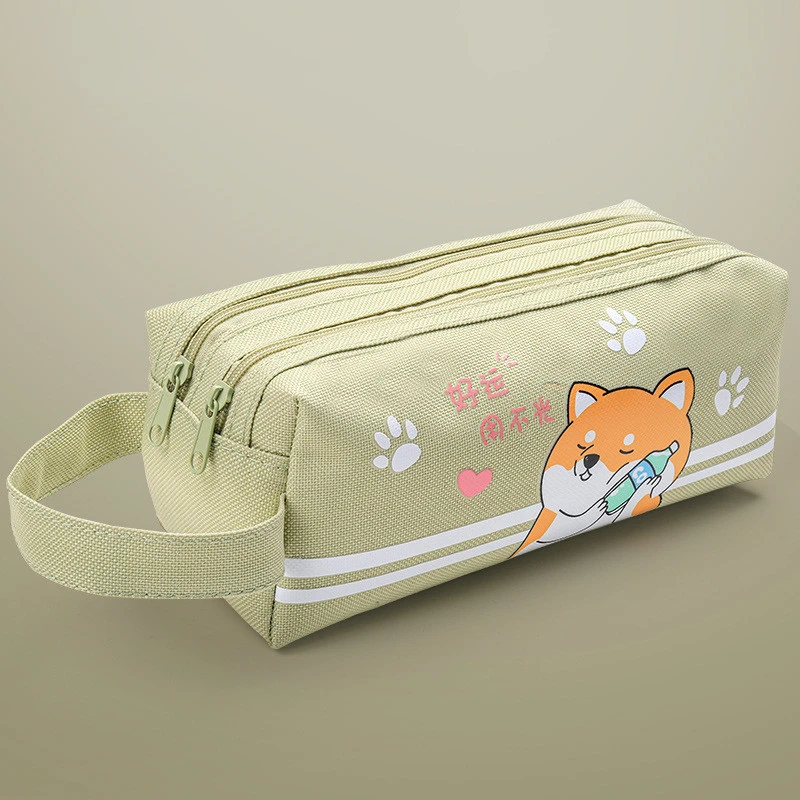 Pencil Case Double-layer Stationery Girls Canvas